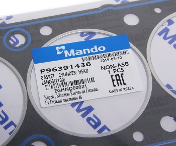 419 р. Прокладка головки блока CHEVROLET Lanos (97-) (1.6 DOHC) (AF) MANDO MANDO eghnd00021  с доставкой в г. Керчь. Увеличить фотографию 2