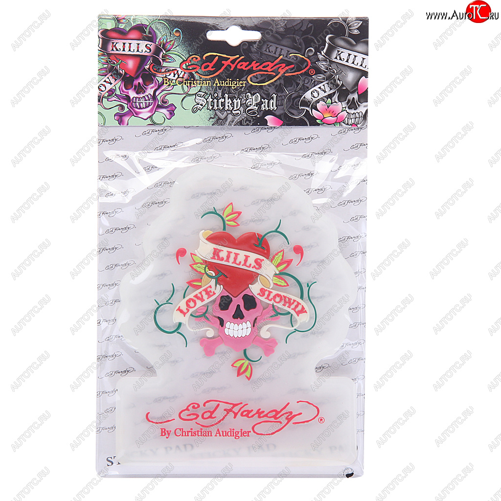 83 р. Коврик на панель приборов противоскользящий прозрачный Love Kills Slowly ED HARDY ED HARDY eh-00128t  с доставкой в г. Керчь