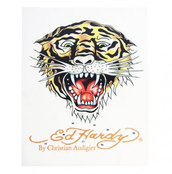 32 р. Наклейка виниловая TIGER 18х23см со стразами ED HARDY ED HARDY eh-00227  с доставкой в г. Керчь. Увеличить фотографию 1