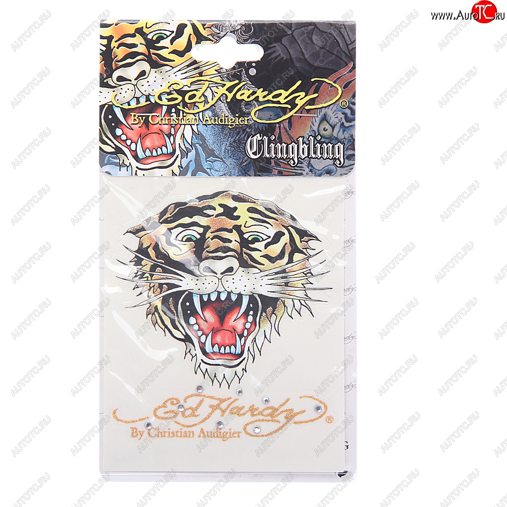 7 р. Наклейка TIGER 9х12 со стразами ED HARDY ED HARDY eh-00234  с доставкой в г. Керчь
