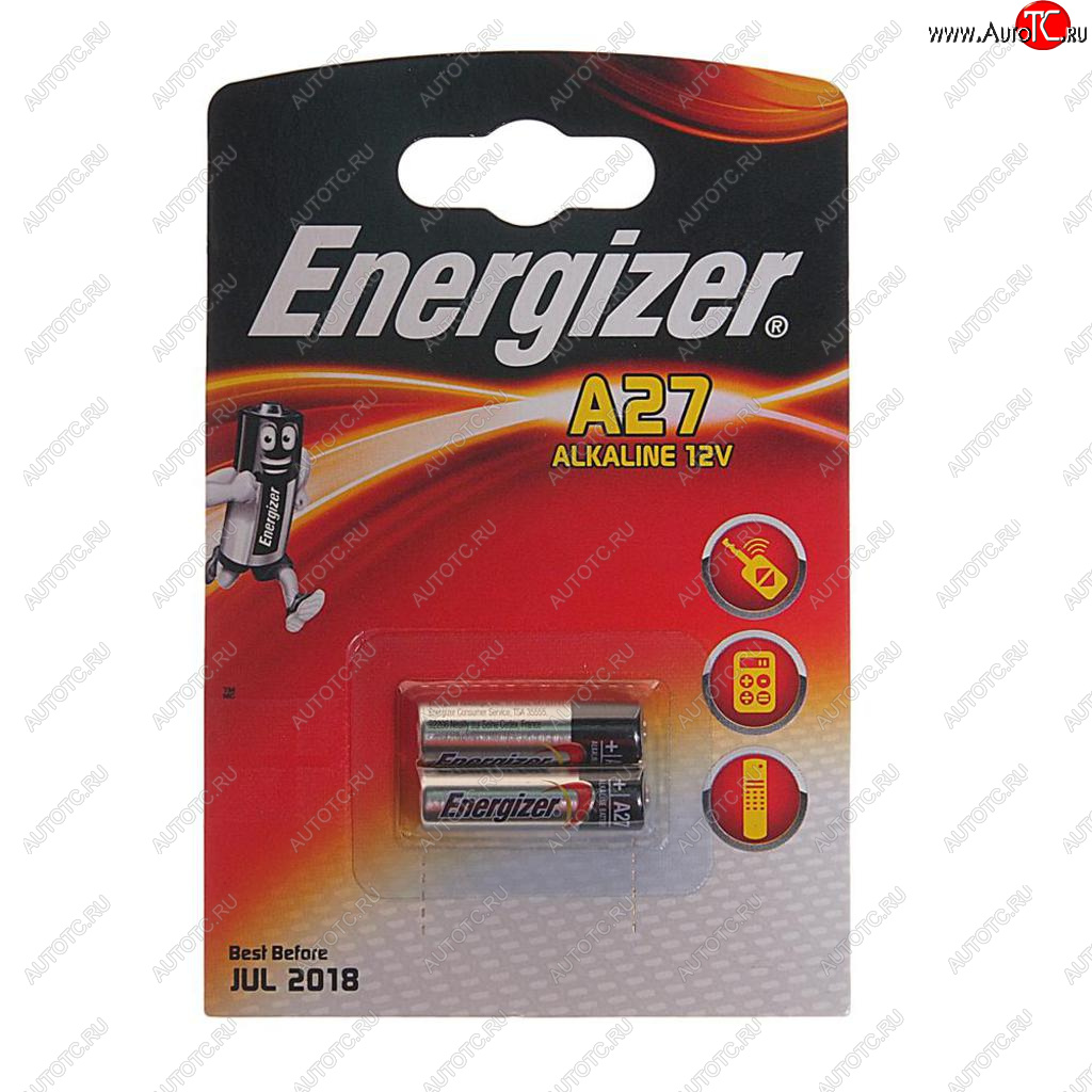 399 р. Батарейка A27 MN27 12V (пульт сигнализации) блистер (2шт.) Alkaline ENERGIZER ENERGIZER en-e27a(2)бл  с доставкой в г. Керчь