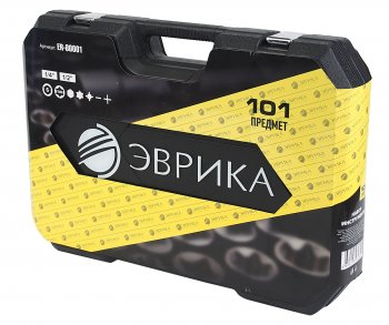 7 299 р. Набор инструментов 101 предмет слесарно-монтажный 1/4,1/2 6-ти гран. ЭВРИКА ЭВРИКА er-80001 ЭВРИКА er-80001  с доставкой в г. Керчь. Увеличить фотографию 6