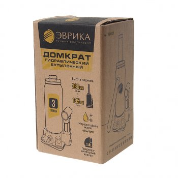 1 459 р. Домкрат бутылочный 3т 195-380мм с клапаном (ремкомплект) ЭВРИКА ЭВРИКА er-80031  с доставкой в г. Керчь. Увеличить фотографию 3