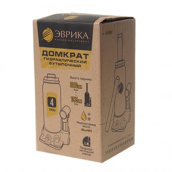 1 559 р. Домкрат бутылочный 4т 195-380мм с клапаном (ремкомплект) ЭВРИКА ЭВРИКА er-80041  с доставкой в г. Керчь. Увеличить фотографию 3
