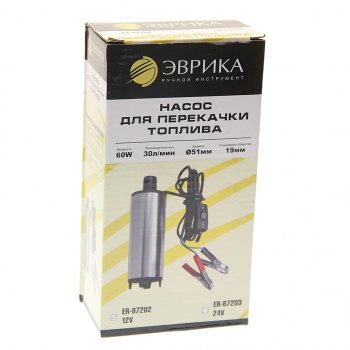 1 379 р. Насос для перекачки топлива 12V 30лмин. d=51мм 19мм 60W ЭВРИКА ЭВРИКА er-87202  с доставкой в г. Керчь. Увеличить фотографию 3
