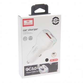 619 р. Устройство зарядное в прикуриватель 1USB + 1 Type C 12V кабель USB Type C EARLDOM EARLDOM es-cc2c black  с доставкой в г. Керчь. Увеличить фотографию 3