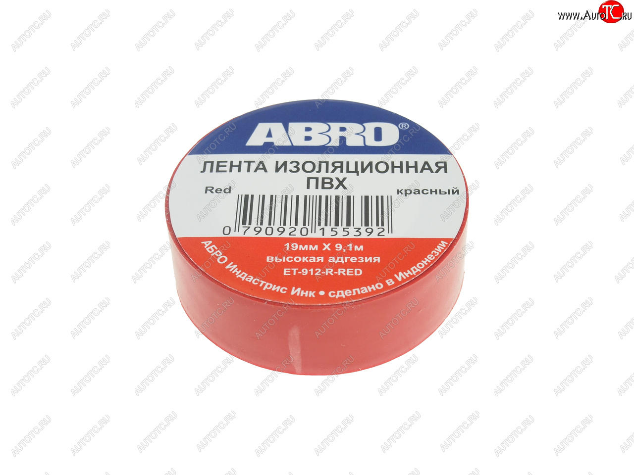 52 р. Изолента ПВХ красная 18ммх9.1м ABRO ABRO et-912-18-10-red-rw  с доставкой в г. Керчь