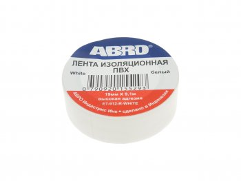 52 р. Изолента ПВХ белая 18ммх9.1м ABRO ABRO et-912-18-10-wht-rw  с доставкой в г. Керчь. Увеличить фотографию 1