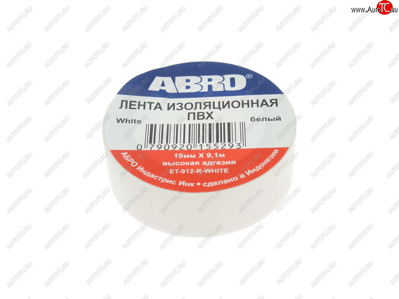 52 р. Изолента ПВХ белая 18ммх9.1м ABRO ABRO et-912-18-10-wht-rw  с доставкой в г. Керчь