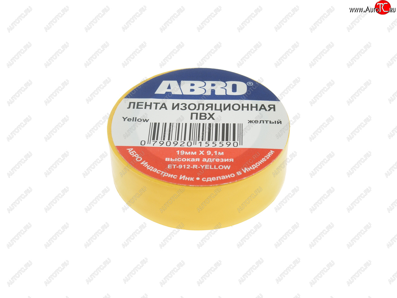 52 р. Изолента ПВХ желтая 18ммх9.1м ABRO ABRO et-912-18-10-ylw-rw  с доставкой в г. Керчь