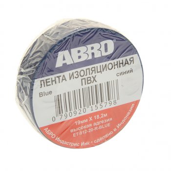 99 р. Изолента ПВХ синяя 18ммх18.2м ABRO ABRO et-912-18-20-blu-rw  с доставкой в г. Керчь. Увеличить фотографию 1