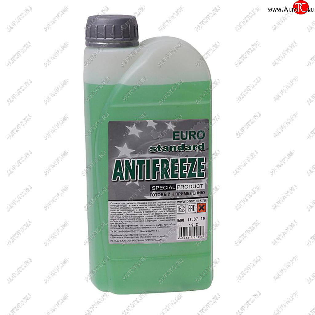 248 р. Антифриз зеленый -35C 1л EURO STANDARD EURO STANDARD eurogrn1  с доставкой в г. Керчь