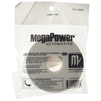 36 р. Скотч двухсторонний 12ммх5м белый MEGAPOWER MEGAPOWER-AUTOMOTIVE ev-125w  с доставкой в г. Керчь. Увеличить фотографию 1