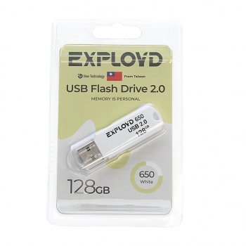 899 р. Карта памяти USB 128GB EXPLOYD EXPLOYD ex-128gb-650-white  с доставкой в г. Керчь. Увеличить фотографию 1