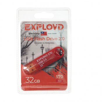 529 р. Карта памяти USB 32GB EXPLOYD EXPLOYD ex-32gb-570-red  с доставкой в г. Керчь. Увеличить фотографию 1