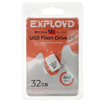 589 р. Карта памяти USB 32GB EXPLOYD EXPLOYD ex-32gb-640-white  с доставкой в г. Керчь. Увеличить фотографию 1