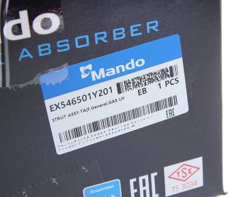 6 199 р. Амортизатор KIA Picanto (11-) передний левый газовый (high suspension) MANDO MANDO ex546501y201 MANDO ex546501y201  с доставкой в г. Керчь. Увеличить фотографию 6