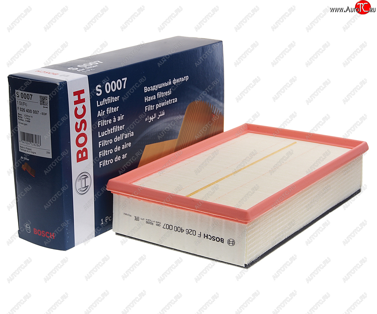 1 289 р. Фильтр воздушный VW T5 (03-) (для пыльных условий) BOSCH BOSCH f026400007  с доставкой в г. Керчь