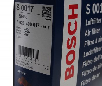 1 069 р. Фильтр воздушный TOYOTA Avensis (03-),Corolla (02-) BOSCH BOSCH f026400017  с доставкой в г. Керчь. Увеличить фотографию 3