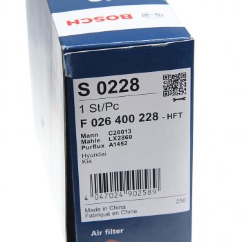 899 р. Фильтр воздушный HYUNDAI ix35 (10-),Tucson (10-) KIA Sportage (10-) BOSCH BOSCH f026400228  с доставкой в г. Керчь. Увеличить фотографию 2