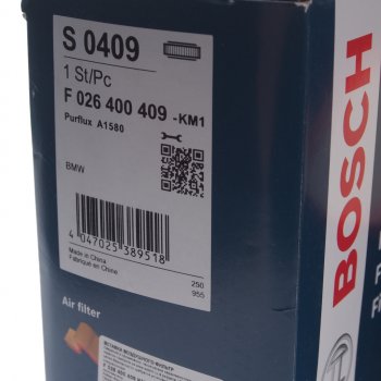 3 589 р. Фильтр воздушный BMW 3 (F30),5 (F10),X3 (F25),X5 (F15) (3.0) BOSCH BOSCH f026400409  с доставкой в г. Керчь. Увеличить фотографию 3