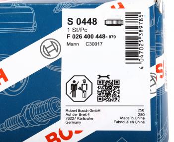 1 139 р. Фильтр воздушный HYUNDAI Santa Fe (12-) (2.4) KIA Sorento (12-) (2.4) BOSCH BOSCH f026400448  с доставкой в г. Керчь. Увеличить фотографию 4