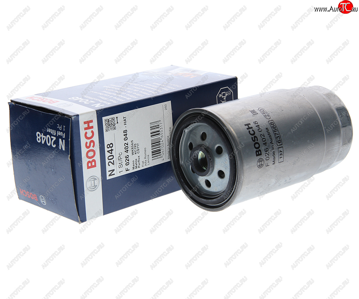 1 769 р. Фильтр топливный HYUNDAI Verna,Getz,Starex H-1,Matrix,Santa Fe (дв.В4CB) (CRDI) BOSCH BOSCH f026402048 BOSCH f026402048  с доставкой в г. Керчь