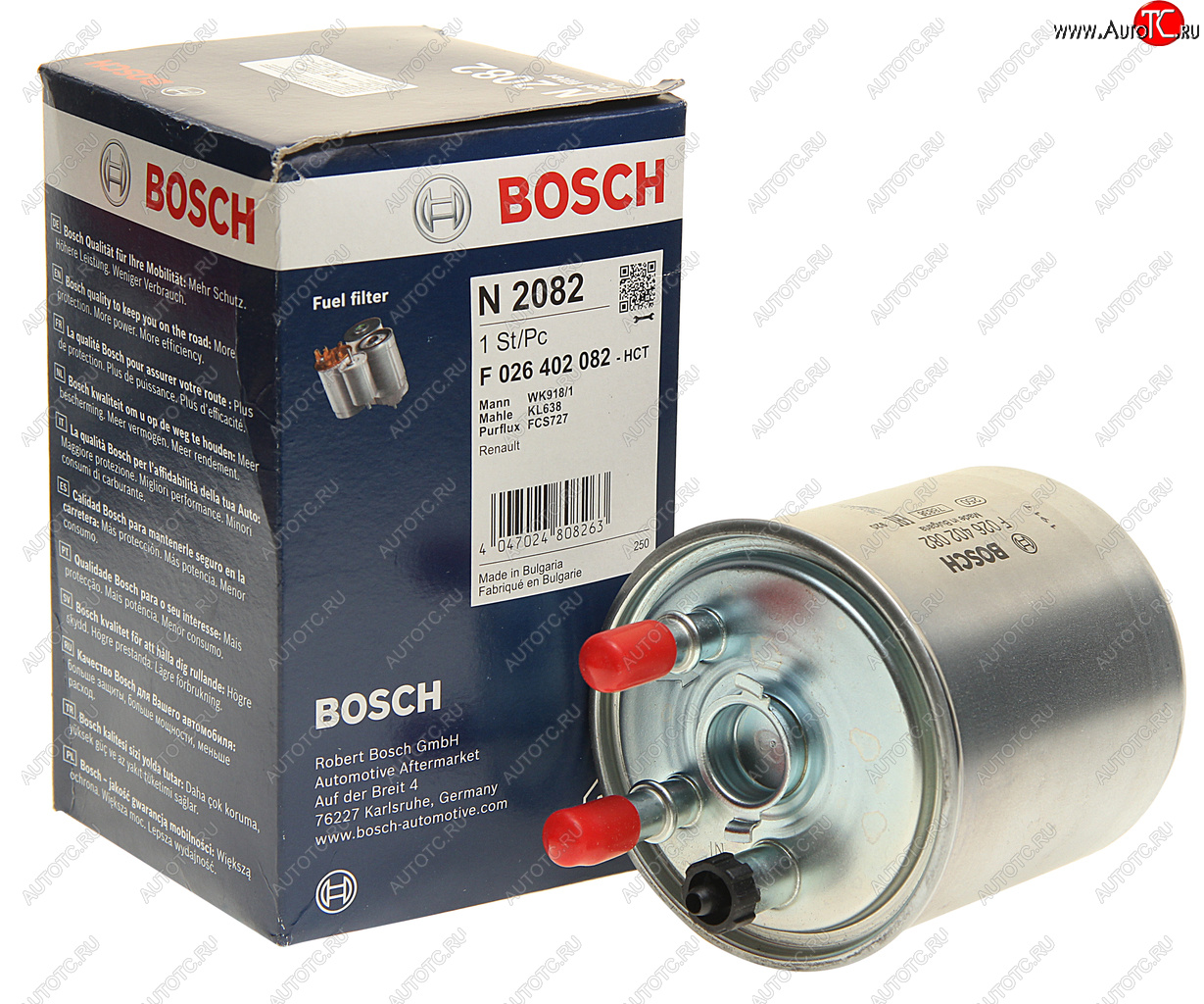 2 499 р. Фильтр топливный RENAULT Laguna 3 (09-) (2.0 D),Kangoo 2 (1.5 D) BOSCH BOSCH f026402082 BOSCH f026402082  с доставкой в г. Керчь