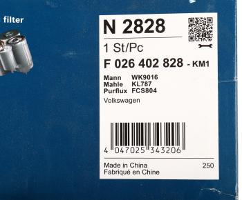 3 299 р. Фильтр топливный VW Amarok (09-12) BOSCH BOSCH f026402828 BOSCH f026402828  с доставкой в г. Керчь. Увеличить фотографию 5