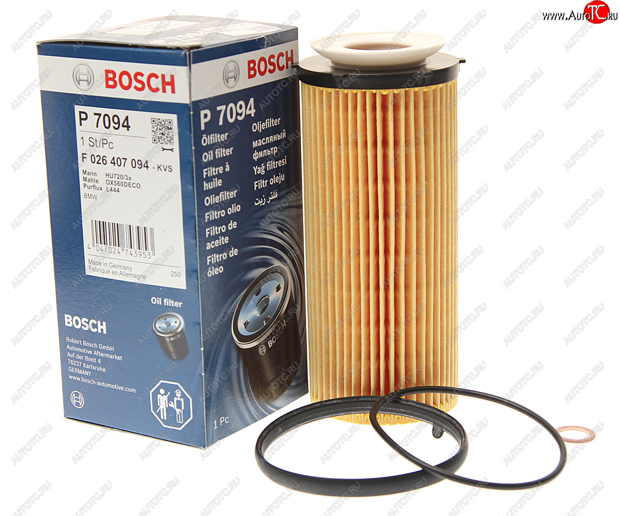 1 399 р. Фильтр масляный BMW 3 (E90),5 (F10),7 (F01),X5 (E70),X6 (E71) BOSCH BOSCH f026407094 BOSCH f026407094  с доставкой в г. Керчь