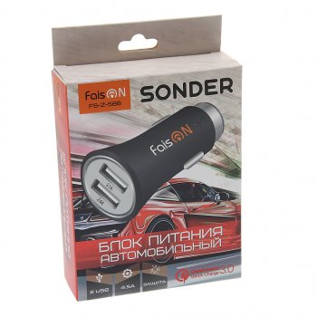 499 р. Устройство зарядное в прикуриватель 2USB 12V Quick Charge EARLDOM EARLDOM fs-z-588 black  с доставкой в г. Керчь. Увеличить фотографию 3