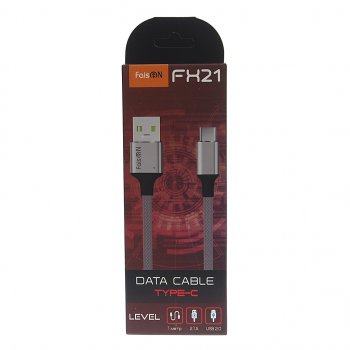 190 р. Кабель USB Type C 1м FAISON FAISON fx21 grey  с доставкой в г. Керчь. Увеличить фотографию 2