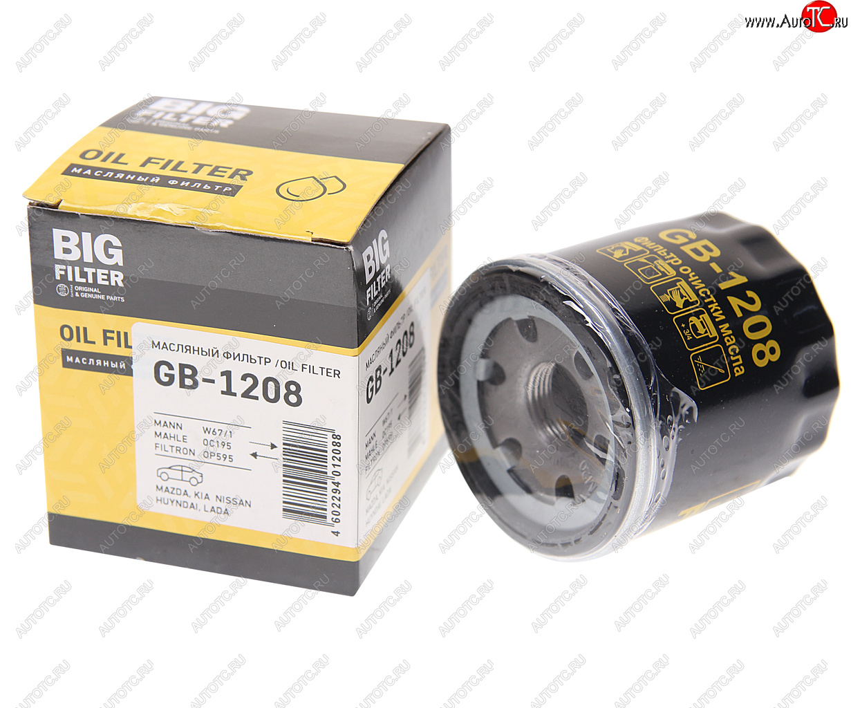 291 р. Фильтр масляный NISSAN SUBARU RENAULT HYUNDAI KIA BIG FILTER BIG FILTER gb-1208  с доставкой в г. Керчь