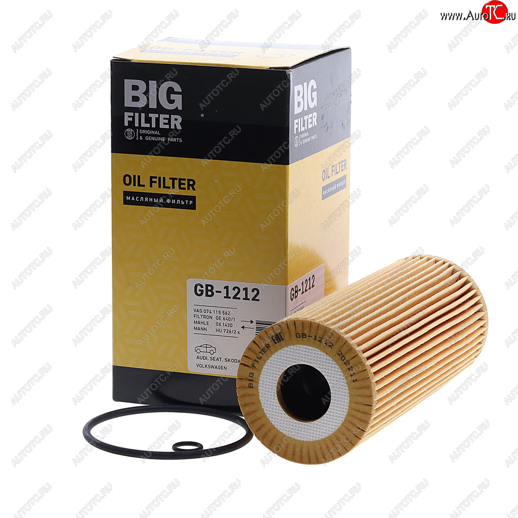 469 р. Фильтр масляный VW Crafter (06-) (2.5 TDI) AUDI A3,A4,A6 (1.9 TDI) SKODA Octavia BIG FILTER BIG FILTER gb-1212  с доставкой в г. Керчь