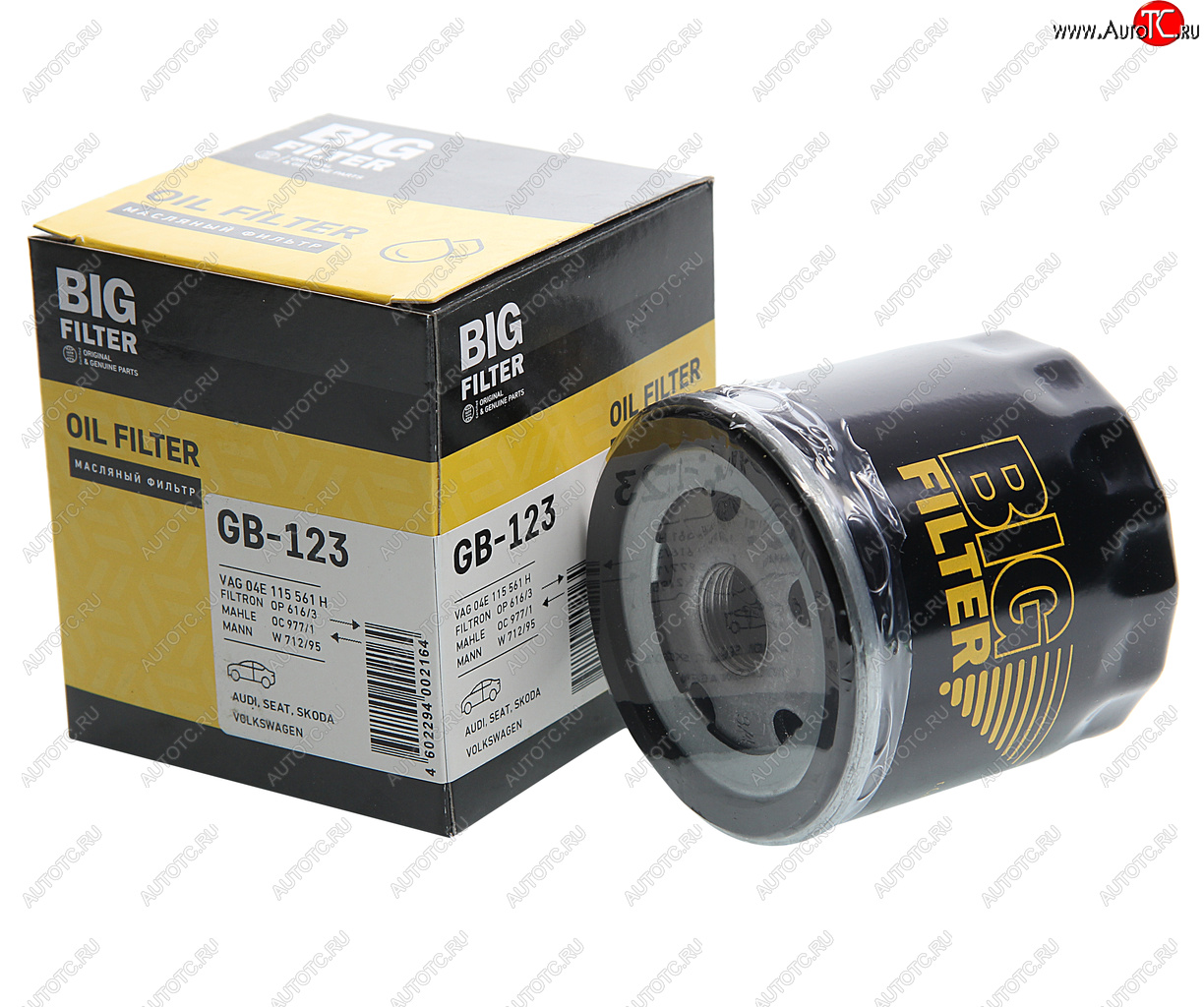 399 р. Фильтр масляный VW Golf (12-),Polo (12-) AUDI A3 (12-) SEAT Leon SKODA Octavia BIG FILTER BIG FILTER gb-123  с доставкой в г. Керчь