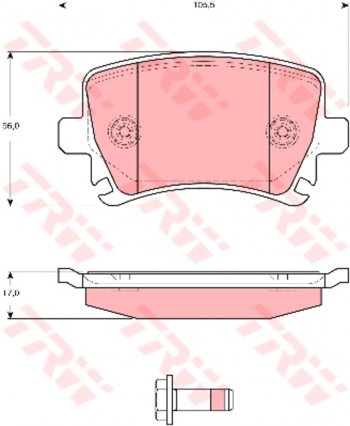 Колодки тормозные передние (4шт.) TRW Audi A3 8P1 хэтчбэк 3 дв. дорестайлинг (2003-2005)