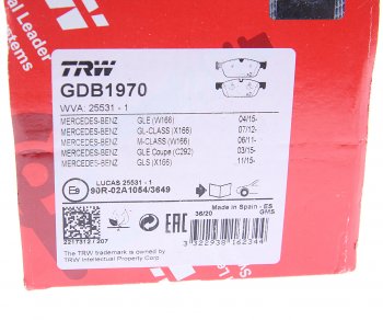 7 349 р. Колодки тормозные передние (4шт.) TRW Mercedes-Benz ML class W166 (2011-2015)  с доставкой в г. Керчь. Увеличить фотографию 4