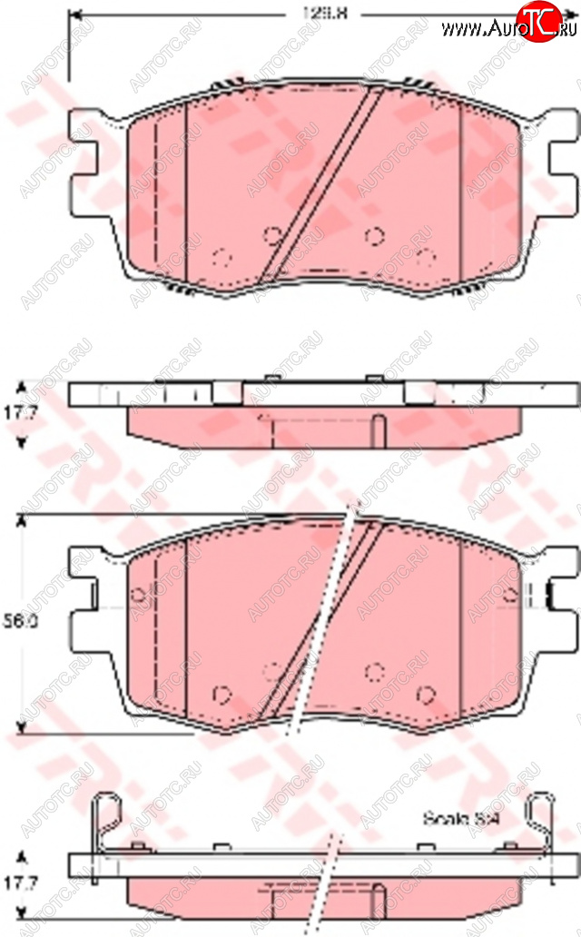 4 099 р. Колодки тормозные передние (4шт.) TRW Hyundai Accent 3 MC седан (2005-2011)  с доставкой в г. Керчь