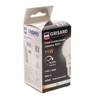 91 р. Лампа светодиодная E27 A60 11W (90W) 220V теплый GRISARD ELECTRIC GRISARD ELECTRIC gre-002-0009  с доставкой в г. Керчь. Увеличить фотографию 3