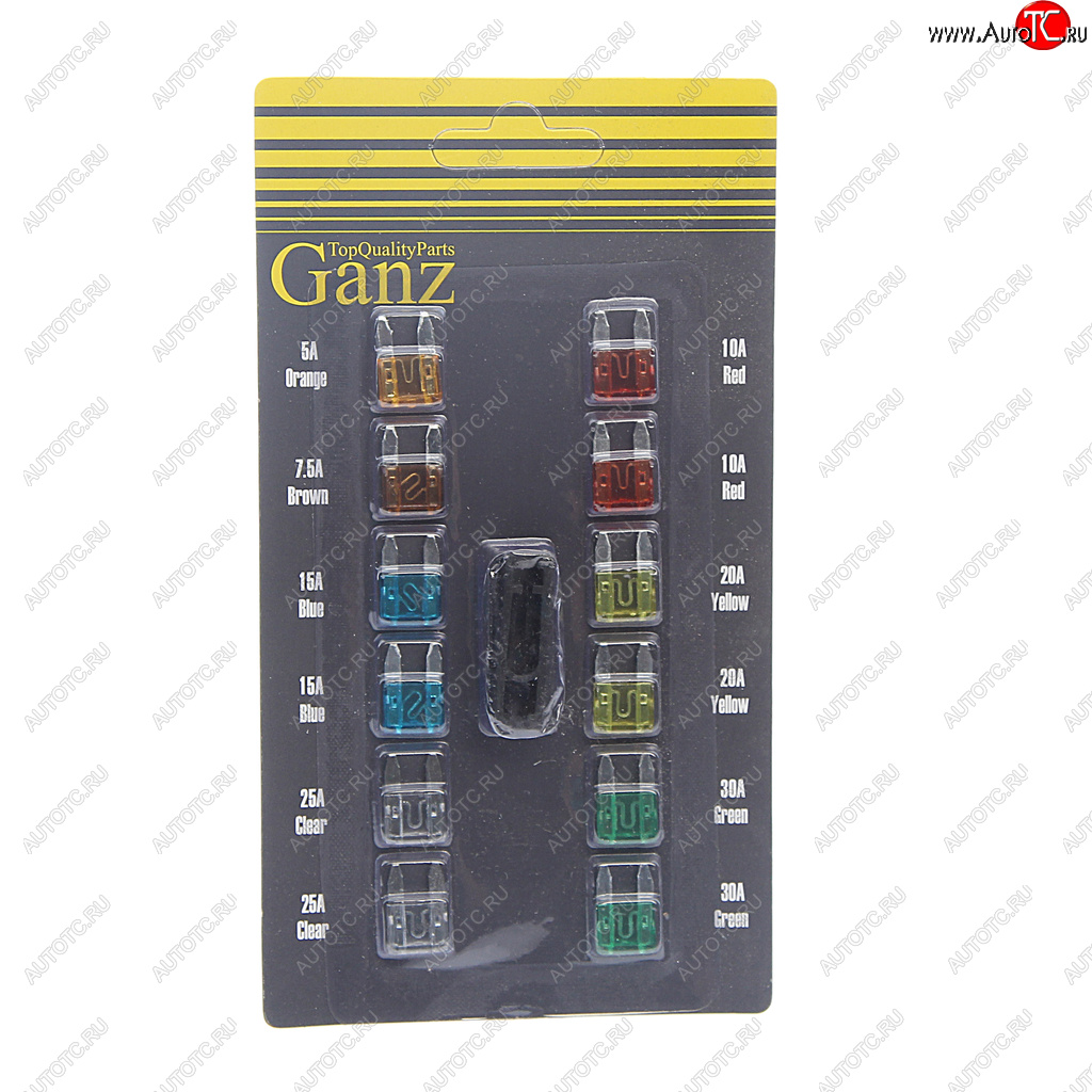 89 р. Предохранитель 5-30А флажковый MINI комплект 12шт. с пинцетом GANZ GANZ grp15002 GANZ grp15002  с доставкой в г. Керчь