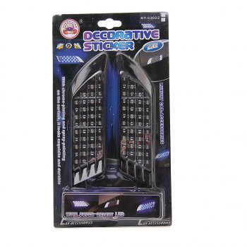 Дефлектор BLACK 160х45мм с подсветкой 20 LED BLUE 12V 2шт. GT GT gt-53022