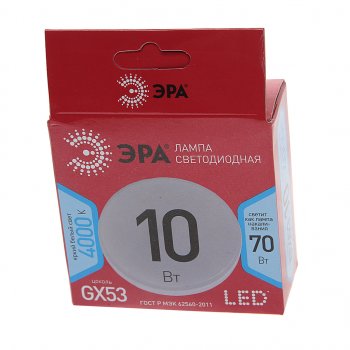 76 р. Лампа светодиодная GX53 10W(70W) 220V теплый ЭРА ЭРА gx-10w-840-gx53r  с доставкой в г. Керчь. Увеличить фотографию 3