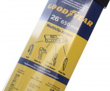 859 р. Щетка стеклоочистителя 650мм бескаркасная Multiclip Frameless GOODYEAR GOODYEAR gy000426  с доставкой в г. Керчь. Увеличить фотографию 3