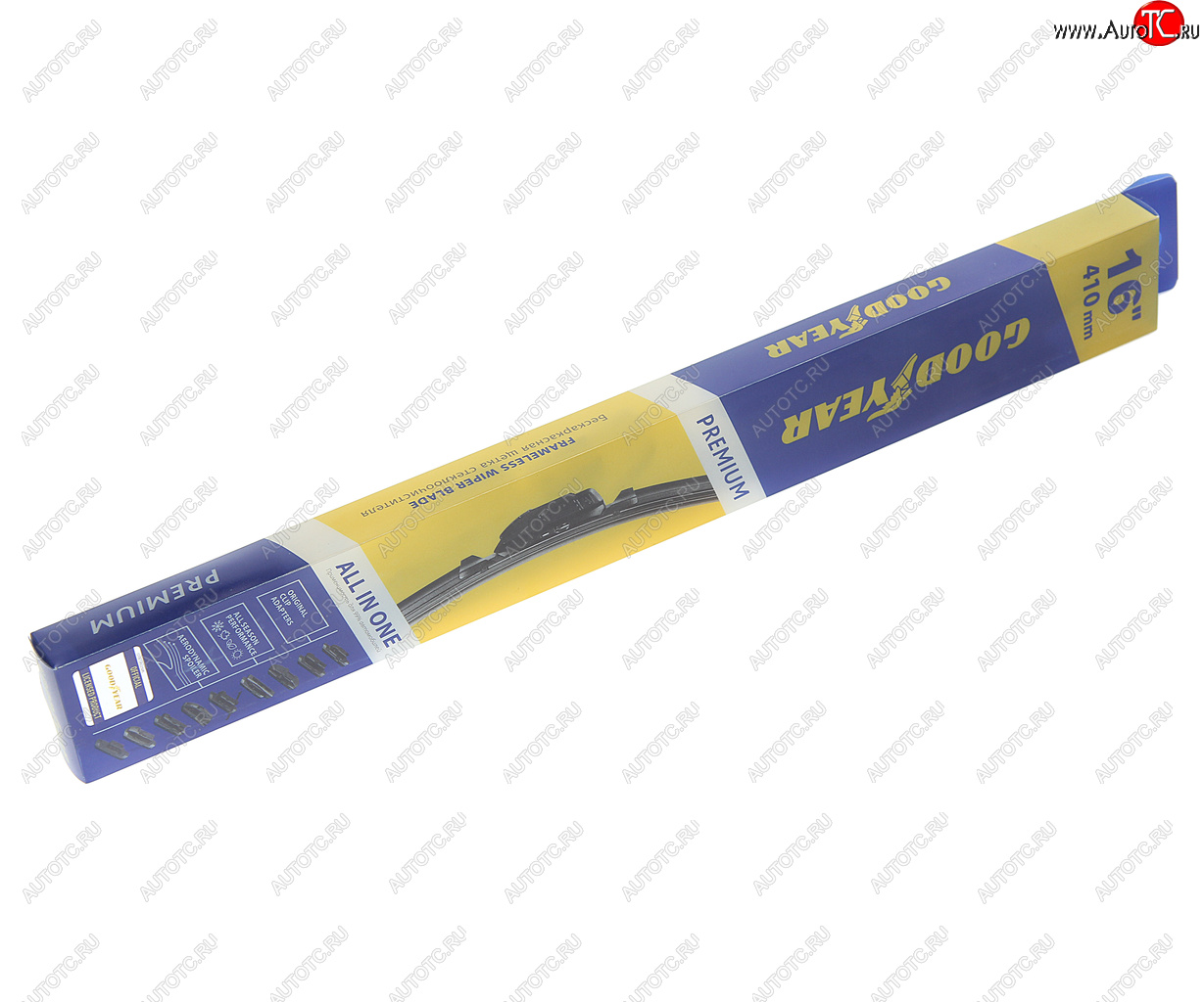 1 059 р. Щетка стеклоочистителя 410мм бескаркасная (8 адаптеров) Premium GOODYEAR GOODYEAR gy000436  с доставкой в г. Керчь