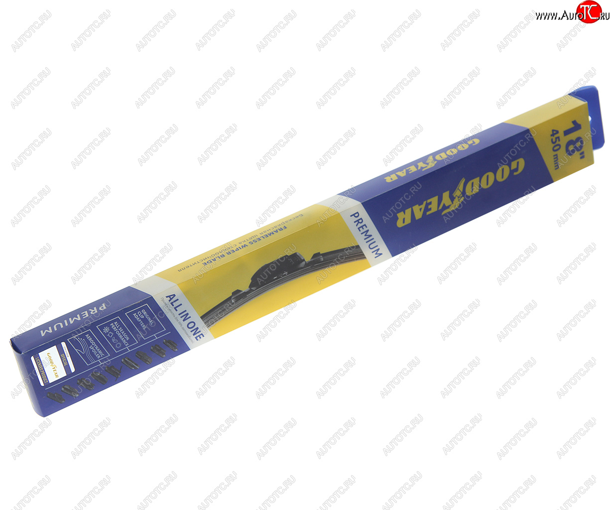 1 039 р. Щетка стеклоочистителя 450мм бескаркасная (8 адаптеров) Premium GOODYEAR GOODYEAR gy000438  с доставкой в г. Керчь