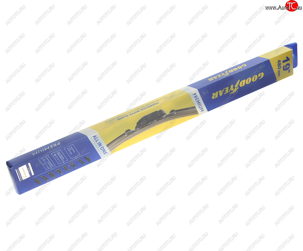 1 059 р. Щетка стеклоочистителя 480мм бескаркасная (8 адаптеров) Premium GOODYEAR GOODYEAR gy000439  с доставкой в г. Керчь