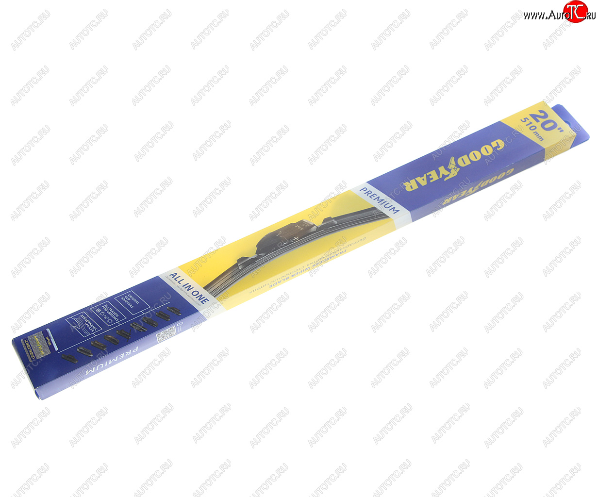 1 059 р. Щетка стеклоочистителя 510мм бескаркасная (8 адаптеров) Premium GOODYEAR GOODYEAR gy000440  с доставкой в г. Керчь