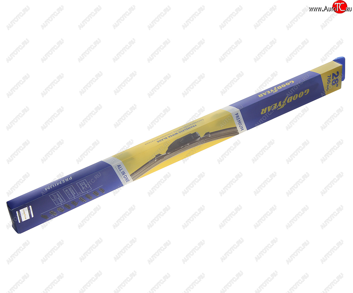 1 059 р. Щетка стеклоочистителя 700мм бескаркасная (8 адаптеров) Premium GOODYEAR GOODYEAR gy000448  с доставкой в г. Керчь