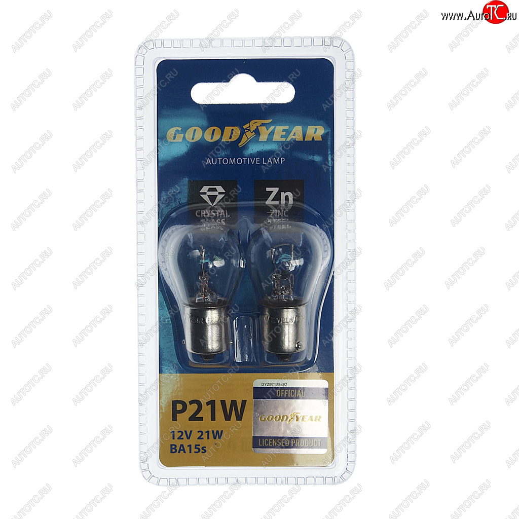 146 р. Лампа 12V P21W Ba15s блистер (2шт.) GOODYEAR GOODYEAR gy012222  с доставкой в г. Керчь
