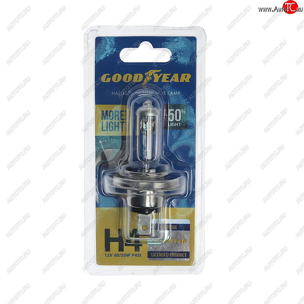 559 р. Лампа 12V H4 6055W P43t блистер (1шт.) More Light GOODYEAR GOODYEAR gy014125  с доставкой в г. Керчь